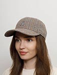 Бейсболка KANGOL арт. K5431 Warped Herringbone Baseball (коричневый / голубой)